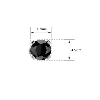 3/4ct Black Diamond Stud Earrings in 14k White Gold
