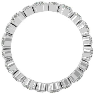 2 Carat Moissanite Eternity Ring In 14 Karat White Gold, Ring Size 4.5