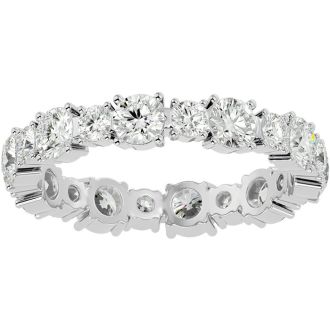 2 1/2 Carat Moissanite Eternity Ring In 14 Karat White Gold, Ring Size 9.5