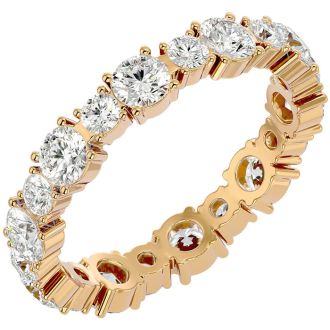 2 1/4 Carat Moissanite Eternity Ring In 14 Karat Yellow Gold, Ring Size 5.5