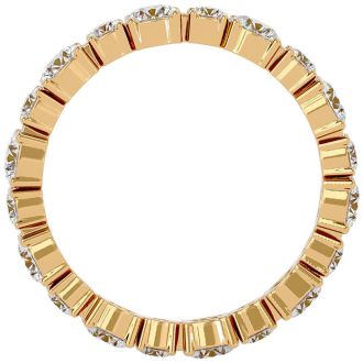 2 Carat Diamond Eternity Ring In 14 Karat Yellow Gold, Ring Size 4