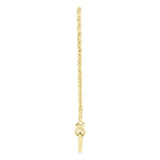 Sideways Cross Necklace In Heart In 14 Karat Yellow Gold, 18 Inches