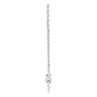 Sideways Cross Necklace In Heart In 14 Karat White Gold, 18 Inches
