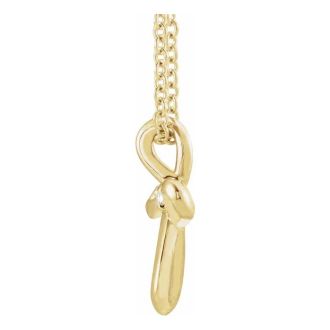 0.015 Carat Diamond Filigree Cross Necklace In 14 Karat Yellow Gold, 16-18 Inches