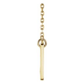 0.03 Carat Diamond Bar Cross Necklace In 14 Karat Yellow Gold, 16-18 Inches