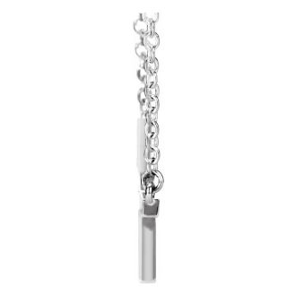 Sideways Cross Necklace In 14 Karat White Gold, 16-18 Inches