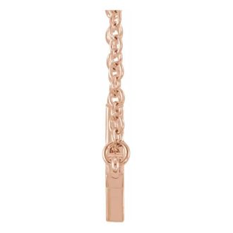 Sideways Cross Necklace In 14 Karat Rose Gold, 16-18 Inches