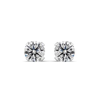 Nearly 3/4 Carat Diamond Stud Earrings In 14 Karat White Gold.  INCREDIBLE ONE TIME DEAL!  