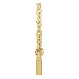 Sideways Cross Necklace In 14 Karat Yellow Gold, 16-18 Inches