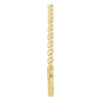 Sideways Cross Necklace In 14 Karat Yellow Gold, 16-18 Inches