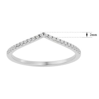 Moissanite Engagement Ring; 1/8 Carat Moissanite Wedding Band In 14 Karat White Gold