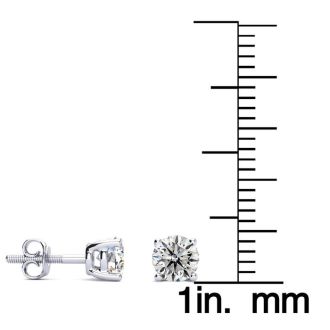 0.65 Carat Diamond Stud Earrings In 14 Karat White Gold
