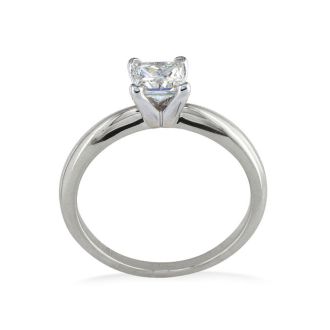 Cheap Engagement Rings, 1/3 Carat Princess Diamond Solitaire Engagement Ring in 14K White Gold