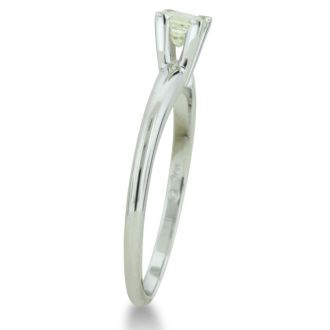 Cheap Engagement Rings, 1/3 Carat Princess Diamond Solitaire Engagement Ring in 14K White Gold