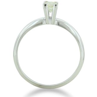 Cheap Engagement Rings, 1/3 Carat Princess Diamond Solitaire Engagement Ring in 14K White Gold