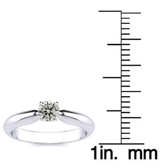 1/3 Carat Diamond Solitaire Engagement Ring in 14K White Gold
