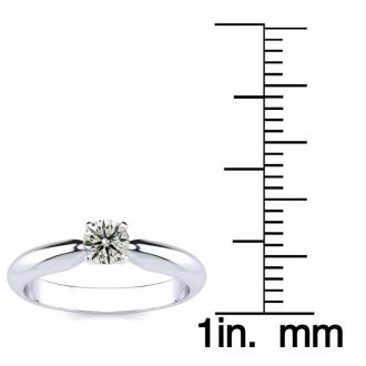1/3 Carat Diamond Solitaire Engagement Ring in 14K White Gold
