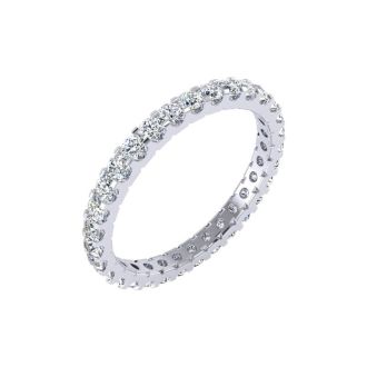 1 Carat Round Diamond Eternity Ring In 14 Karat White Gold, Ring Size 7