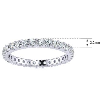 1 Carat Round Diamond Eternity Ring In Platinum, Ring Size 5