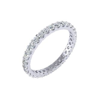 1 Carat Round Diamond Eternity Ring In Platinum, Ring Size 8