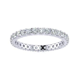1 Carat Round Diamond Eternity Ring In Platinum, Ring Size 8.5