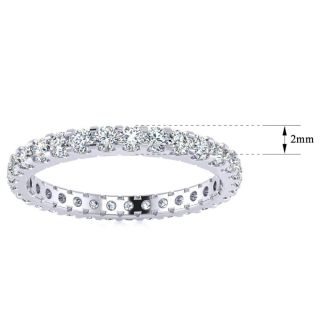 1 Carat Round Diamond Eternity Ring In Platinum, Ring Size 9.5