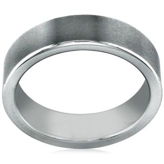 Classic 6mm Flat Brush Finished Comfort Fit Tungsten Band