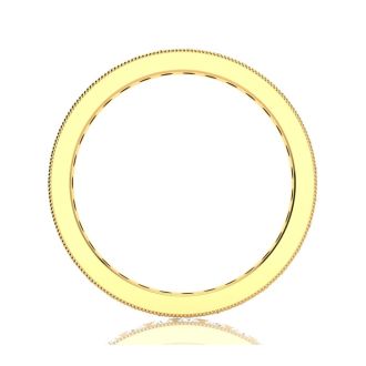 1 Carat Round Diamond Milgrain Eternity Ring In 14 Karat Yellow Gold, Ring Size 7