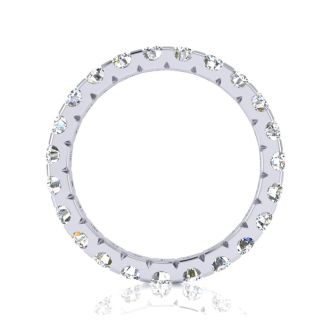 2 Carat Round Moissanite Eternity Ring In 14 Karat White Gold, Ring Size 7.5