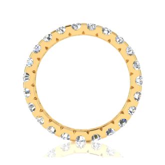2 Carat Round Diamond Eternity Ring In 14 Karat Yellow Gold, Ring Size 6.5