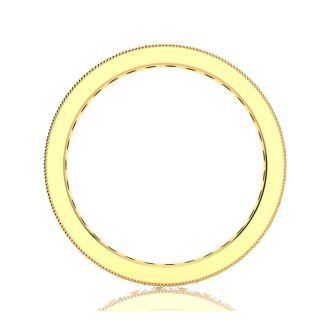 1 3/4 Carat Round Diamond Milgrain Eternity Ring In 14 Karat Yellow Gold, Ring Size 5.5