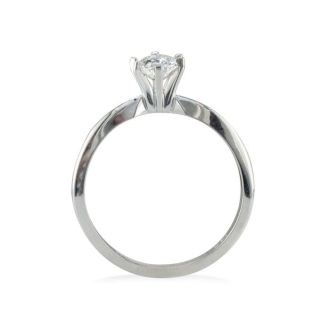 1/2ct Pear Diamond Solitaire Ring in 14k White Gold. Bargain!