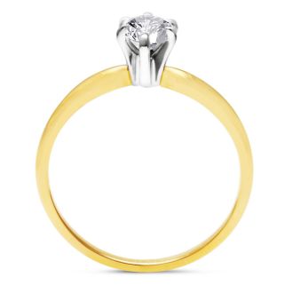 Cheap Engagement Rings, 1/2 Carat Pear Shape Diamond Solitaire Ring in 14K Yellow Gold