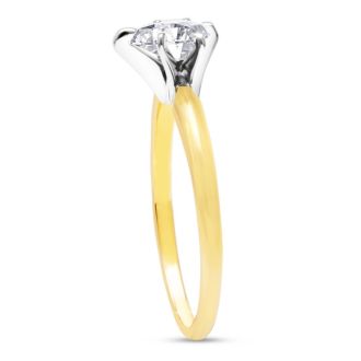 Cheap Engagement Rings, 1/2 Carat Pear Shape Diamond Solitaire Ring in 14K Yellow Gold