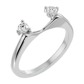 1/5 Carat Moissanite Ring Enhancer For 3/4 Carat Solitaire In 14 Karat White Gold