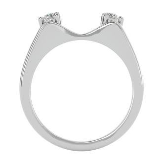 1/5 Carat Moissanite Ring Enhancer For 3/4 Carat Solitaire In 14 Karat White Gold
