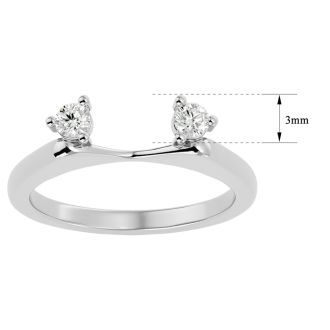 1/5 Carat Moissanite Ring Enhancer For 3/4 Carat Solitaire In 14 Karat White Gold