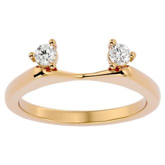1/5 Carat Moissanite Ring Enhancer For 3/4 Carat Solitaire In 14 Karat Yellow Gold