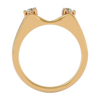 1/5 Carat Moissanite Ring Enhancer For 3/4 Carat Solitaire In 14 Karat Yellow Gold