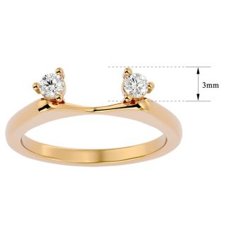 1/5 Carat Moissanite Ring Enhancer For 3/4 Carat Solitaire In 14 Karat Yellow Gold