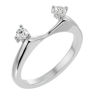 1/5 Carat Moissanite Ring Enhancer For 1 1/2 Carat Solitaire In 14 Karat White Gold