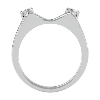 1/5 Carat Moissanite Ring Enhancer For 1 1/2 Carat Solitaire In 14 Karat White Gold