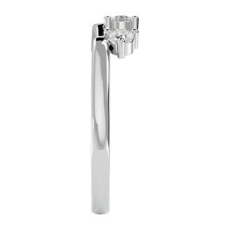1/5 Carat Moissanite Ring Enhancer For 1 1/2 Carat Solitaire In 14 Karat White Gold
