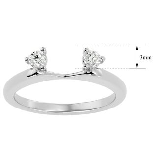 1/5 Carat Moissanite Ring Enhancer For 1 1/2 Carat Solitaire In 14 Karat White Gold