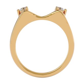 1/5 Carat Moissanite Ring Enhancer For 1 1/2 Carat Solitaire In 14 Karat Yellow Gold