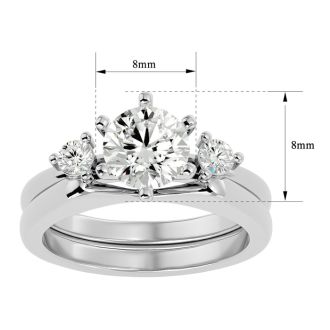 1 1/2 Carat Moissanite Solitaire Ring With 1/5 Carat Enhancer In 14 Karat White Gold