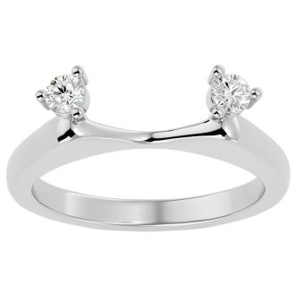 1/5 Carat Moissanite Ring Enhancer For 2 Carat Solitaire In 14 Karat White Gold
