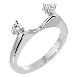 1/5 Carat Moissanite Ring Enhancer For 2 Carat Solitaire In 14 Karat White Gold