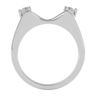 1/5 Carat Moissanite Ring Enhancer For 2 Carat Solitaire In 14 Karat White Gold