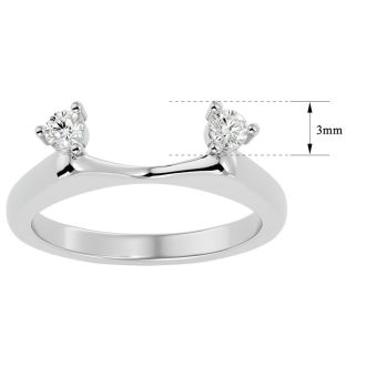 1/5 Carat Moissanite Ring Enhancer For 2 Carat Solitaire In 14 Karat White Gold